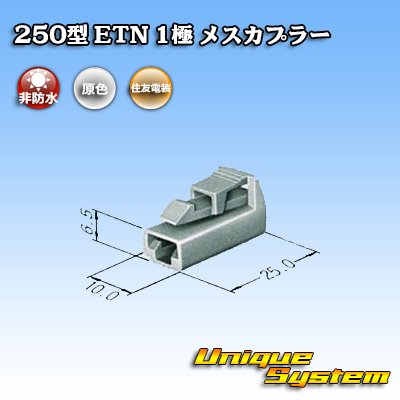 Photo3: [Sumitomo Wiring Systems] 250-type ETN non-waterproof 1-pole female-coupler