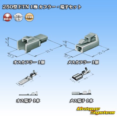 Photo5: [Sumitomo Wiring Systems] 250-type ETN non-waterproof 1-pole coupler & terminal set