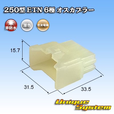 Photo1: [Sumitomo Wiring Systems] 250-type ETN non-waterproof 6-pole male-coupler