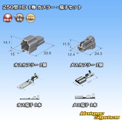 Photo5: [Sumitomo Wiring Systems] 250-type HD non-waterproof 1-pole coupler & terminal set