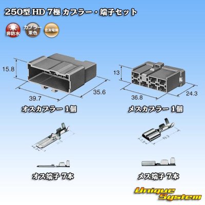 Photo7: [Sumitomo Wiring Systems] 250-type HD non-waterproof 7-pole coupler & terminal set