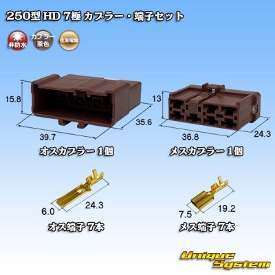 Photo1: [Sumitomo Wiring Systems] 250-type HD non-waterproof 7-pole coupler & terminal set