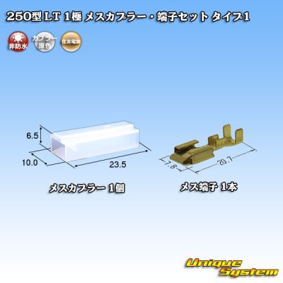 Photo1: [Sumitomo Wiring Systems] 250-type LT non-waterproof 1-pole female-coupler & terminal set type-1