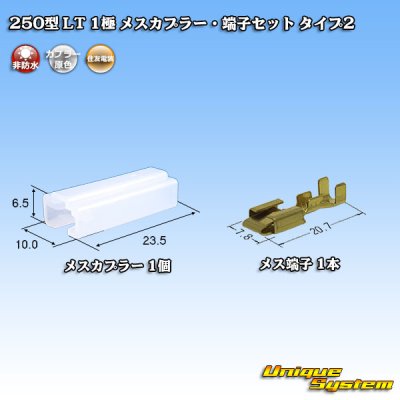 Photo1: [Sumitomo Wiring Systems] 250-type LT non-waterproof 1-pole female-coupler & terminal set type-2