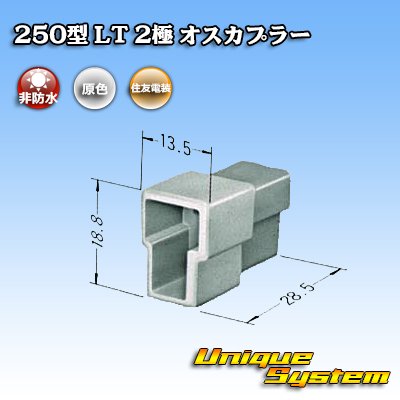 Photo3: [Sumitomo Wiring Systems] 250-type LT non-waterproof 2-pole male-coupler