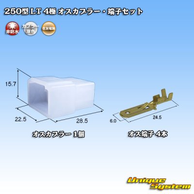 Photo1: [Sumitomo Wiring Systems] 250-type LT non-waterproof 4-pole male-coupler & terminal set