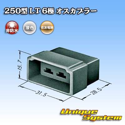 Photo3: [Sumitomo Wiring Systems] 250-type LT non-waterproof 6-pole male-coupler