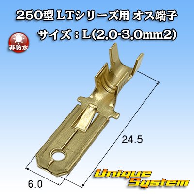 Photo1: [Sumitomo Wiring Systems] 250-type LT series non-waterproof male-terminal size:L(2.0-3.0mm2)