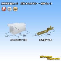 [Sumitomo Wiring Systems] 250-type reverse-lock non-waterproof 2-pole male-coupler & terminal set