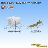 [Sumitomo Wiring Systems] 250-type reverse-lock non-waterproof 3-pole male-coupler & terminal set