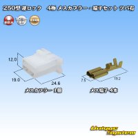 [Sumitomo Wiring Systems] 250-type reverse-lock non-waterproof with brim 4-pole female-coupler & terminal set