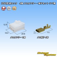 [Sumitomo Wiring Systems] 250-type reverse-lock non-waterproof non-brim 4-pole female-coupler & terminal set