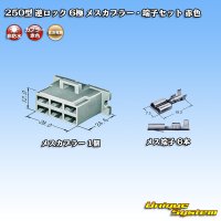 [Sumitomo Wiring Systems] 250-type reverse-lock non-waterproof 6-pole female-coupler & terminal set (red)