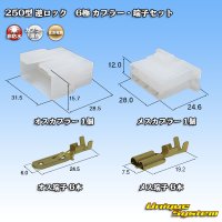 [Sumitomo Wiring Systems] 250-type reverse-lock non-waterproof 6-pole coupler & terminal set