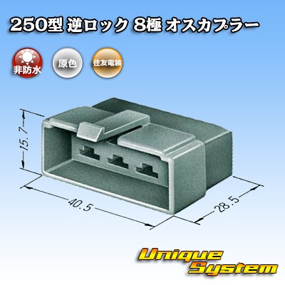 Photo3: [Sumitomo Wiring Systems] 250-type reverse-lock non-waterproof 8-pole male-coupler
