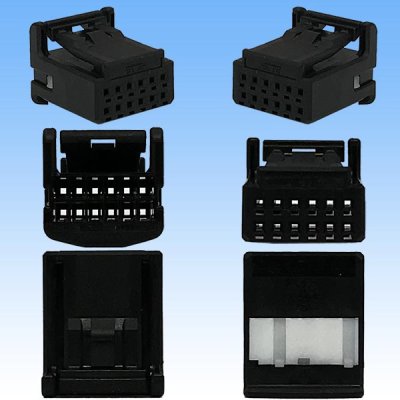 Photo3: [TE Connectivity] AMP 025-type I non-waterproof 12-pole female-coupler & terminal set (black) short-type