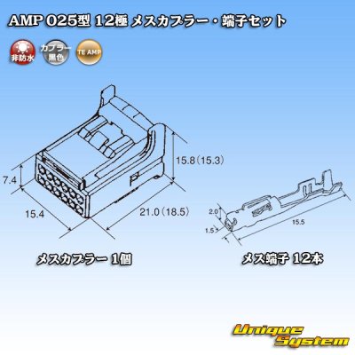 Photo5: [TE Connectivity] AMP 025-type I non-waterproof 12-pole female-coupler & terminal set (black)