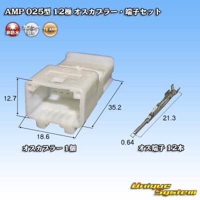 Photo1: [TE Connectivity] AMP 025-type I non-waterproof 12-pole male-coupler & terminal set