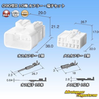 Photo1: [Tokai Rika] 090-type II non-waterproof 10-pole coupler & terminal set