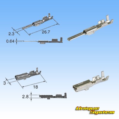 Photo6: [Tokai Rika] 090-type II non-waterproof 2-pole coupler & terminal set (male-coupler non-Tokai Rika)
