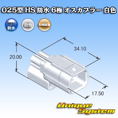 Photo4: [Yazaki Corporation] 025-type HS waterproof 6-pole male-coupler (white)