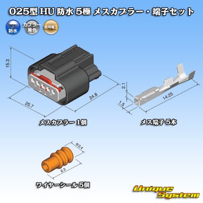 Photo6: [Mitsubishi Cable] (current [Furukawa Electric]) 025-type HU waterproof 5-pole female-coupler & terminal set