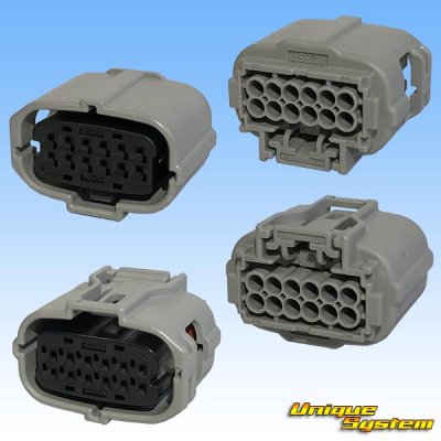 Photo2: [Sumitomo Wiring Systems] 025-type TS waterproof 12-pole female-coupler & terminal set type-2 (gray)