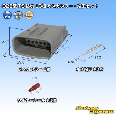 Photo1: [Sumitomo Wiring Systems] 025-type TS waterproof 13-pole male-coupler & terminal set