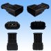Photo2: 090-type 62 series type-E waterproof 3-pole male-coupler & terminal set (P6) (black) (not made by Sumitomo) (2)