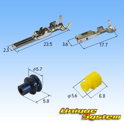 Photo4: [Sumitomo Wiring Systems] 090-type 62 series type-E waterproof 3-pole coupler & terminal set with retainer (P6) (male-side / not made by Sumitomo)