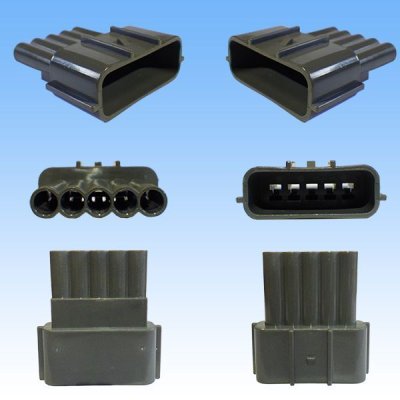 Photo2: 090-type 62 series type-E waterproof 5-pole male-coupler type-2 & terminal set (P5) (gray) (not made by Sumitomo)