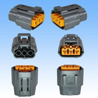 Photo2: [Sumitomo Wiring Systems] 090-type DL waterproof 3-pole female-coupler & terminal set