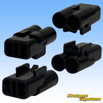 Photo2: [Sumitomo Wiring Systems] 090-type HM waterproof 2-pole female-coupler & terminal set (black)