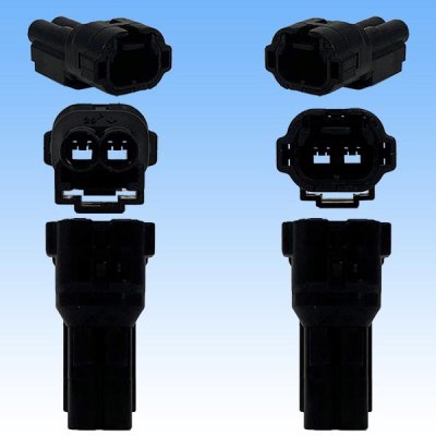 Photo3: [Sumitomo Wiring Systems] 090-type HM waterproof 2-pole male-coupler (black)