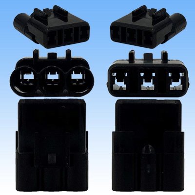 Photo3: [Sumitomo Wiring Systems] 090-type HM waterproof 3-pole female-coupler & terminal set (black)