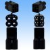 Photo3: [Sumitomo Wiring Systems] 090-type HM waterproof 4-pole female-coupler & terminal set (black) (3)