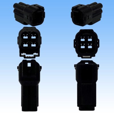 Photo3: [Sumitomo Wiring Systems] 090-type HM waterproof 4-pole male-coupler & terminal set (black)