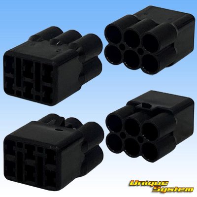 Photo2: [Sumitomo Wiring Systems] 090-type HM waterproof 6-pole female-coupler & terminal set (black)