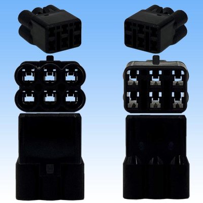 Photo3: [Sumitomo Wiring Systems] 090-type HM waterproof 6-pole female-coupler (black)