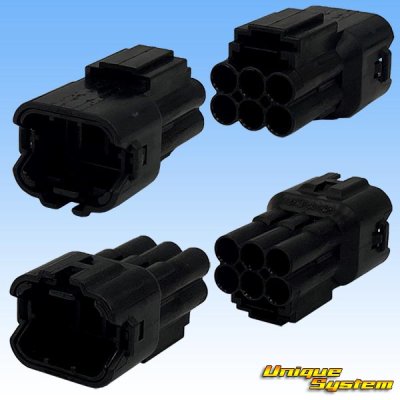Photo2: [Sumitomo Wiring Systems] 090-type HM waterproof 6-pole coupler & terminal set (black)