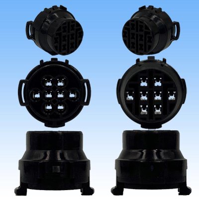 Photo3: [Sumitomo Wiring Systems] 090-type HM waterproof 8-pole female-coupler & terminal set (black)