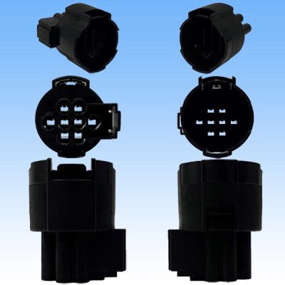 Photo3: [Sumitomo Wiring Systems] 090-type HM waterproof 8-pole male-coupler (black)