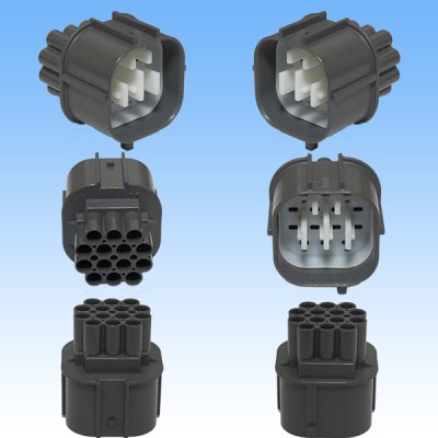 Photo2: [Sumitomo Wiring Systems] 090-type HW waterproof 14-pole male-coupler with retainer