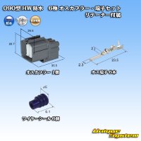 [Sumitomo Wiring Systems] 090-type HW waterproof 6-pole male-coupler & terminal set with retainer