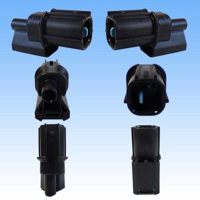 Photo2: [Sumitomo Wiring Systems] 090-type HX waterproof 1-pole male-coupler & terminal set (black) with retainer