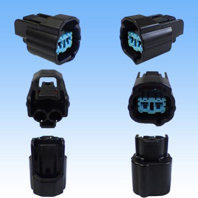 Photo2: [Sumitomo Wiring Systems] 090-type HX waterproof 2-pole female-coupler type-1 (black) with retainer