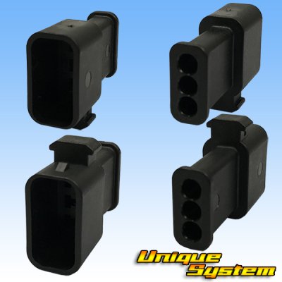 Photo2: [Sumitomo Wiring Systems] 090-type HX waterproof 3-pole coupler & terminal set type-2 (black) with retainer (male-side not made by Sumitomo / for ignition coil)