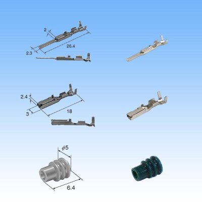 Photo4: [Sumitomo Wiring Systems] 090-type HX waterproof 1-pole coupler & terminal set (black) with retainer