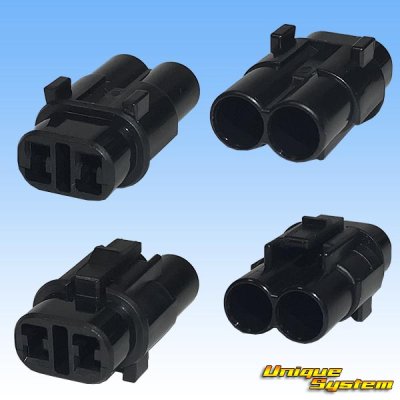 Photo2: [Sumitomo Wiring Systems] 090-type MT waterproof 2-pole female-coupler & terminal set (black) type-1 (interlock)