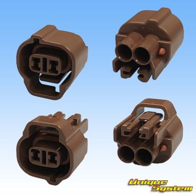 Photo2: [Sumitomo Wiring Systems] 090-type MT waterproof 2-pole female-coupler & terminal set type-4 (brown)